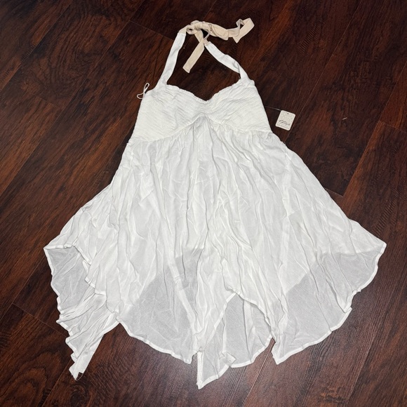 FREE PEOPLE Vacation Vibes Tunic White/Ivory Halter Top Large NWT - Picture 1 of 16